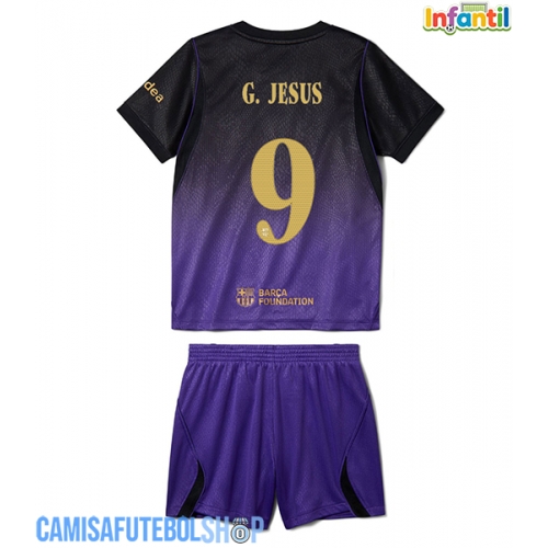 Camisa de time de futebol Barcelona Gabriel Jesus #9 Replicas 2º Equipamento Infantil 2026-27 Manga Curta (+ Calças curtas)